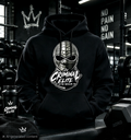 Black Criminal Elite hoodie with scale-pattern mask graphic